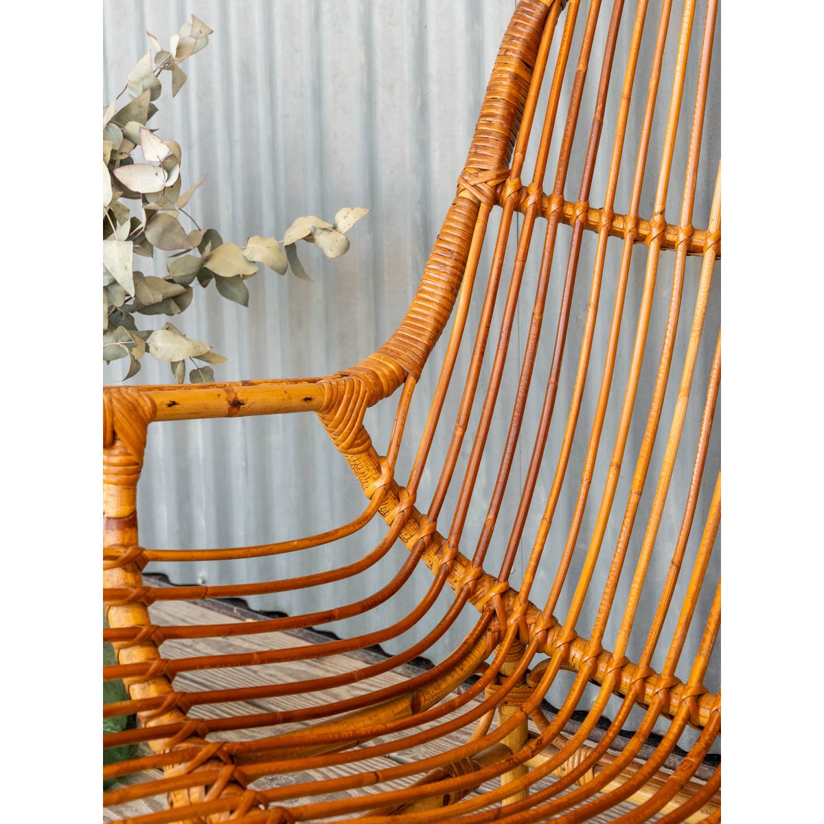 Fauteuil en rotin Ernest N°1093 - Bon état bois clair, DEBONGOUT