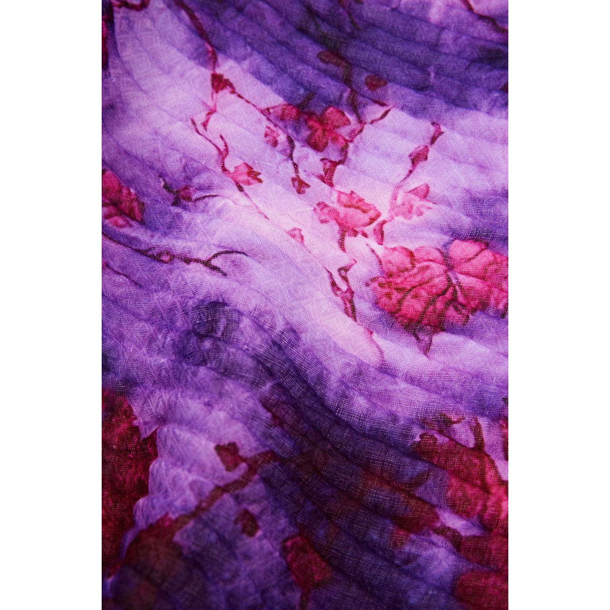 Foulard rectangulaire froissé à fleurs rouge, DESIGUAL
