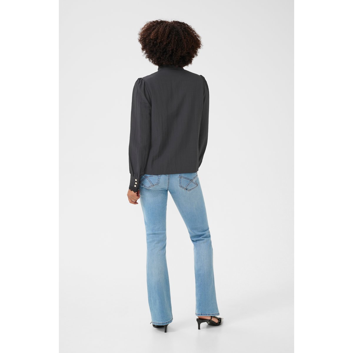 Long sleeved shirt noir pitch black, CREAM