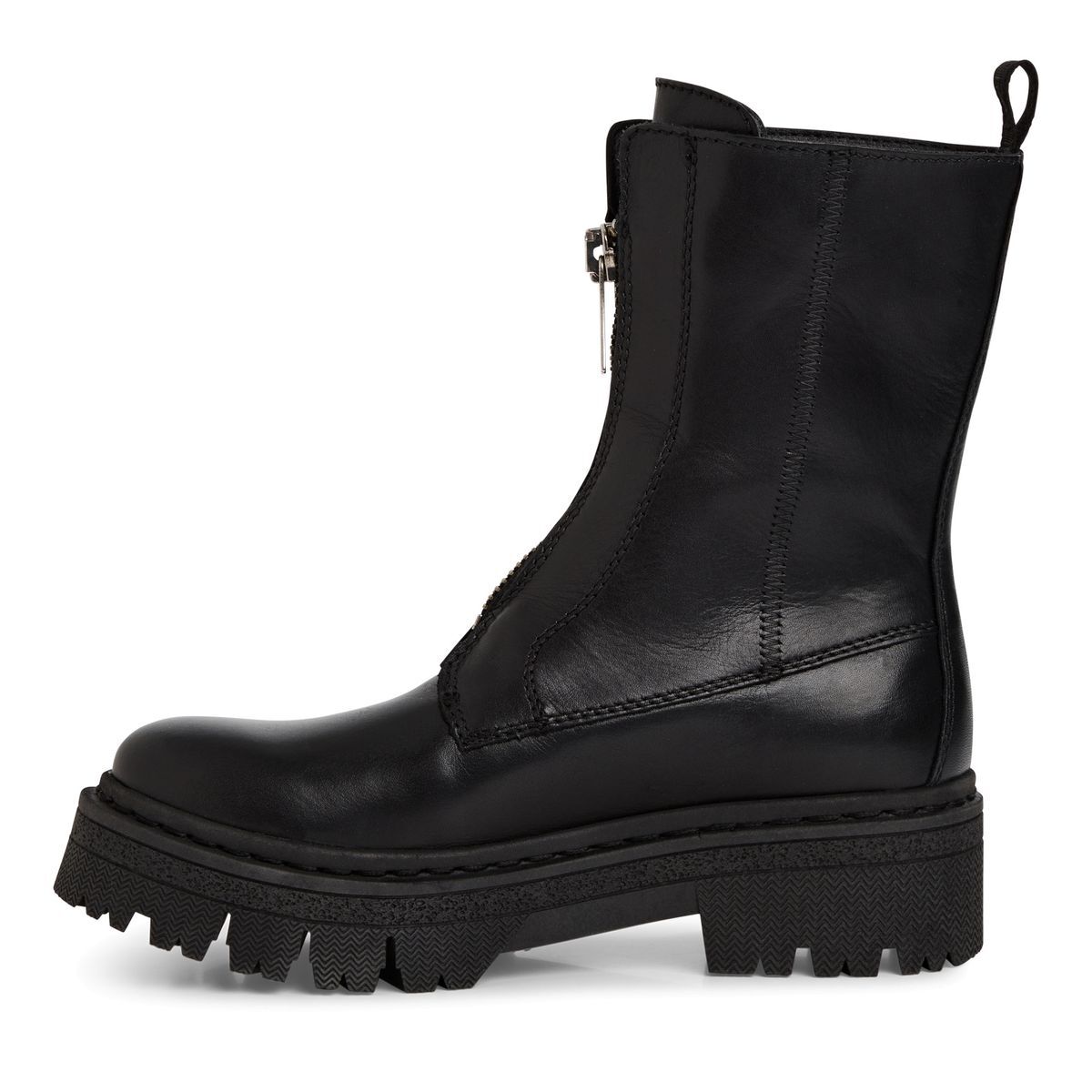 Bottine en cuir noir cuir, TAMARIS
