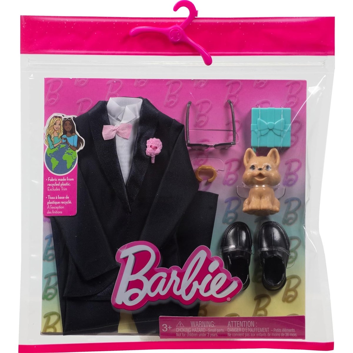 Ensemble de vêtements mariage pour la poupée Ken noir et blanc, MATTEL