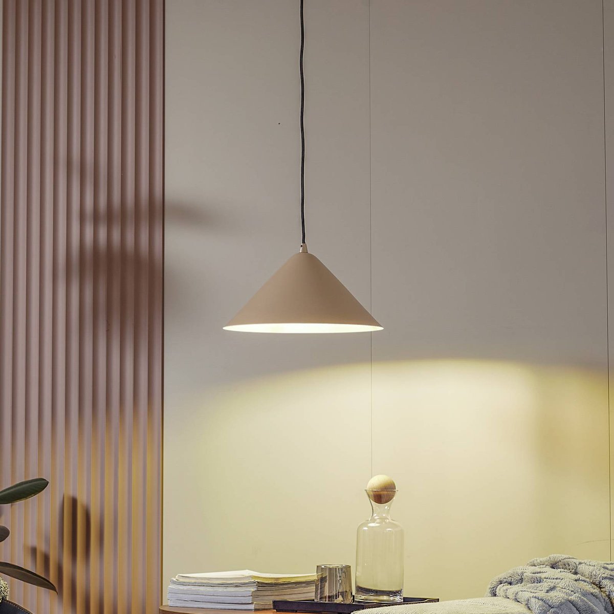 Suspension en métal moderne, Clarine beige, LINDBY