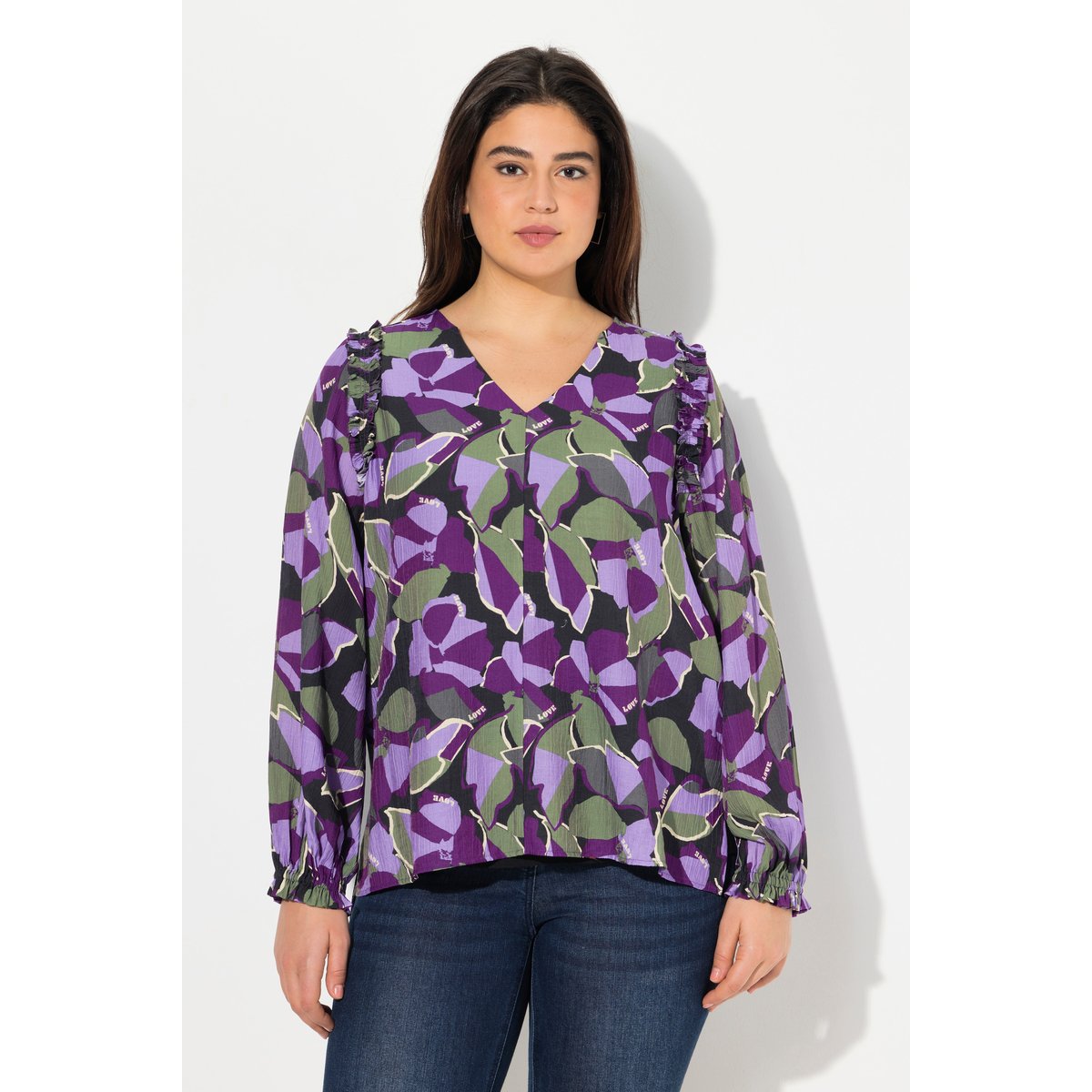 Blouse manches 3/4 noir, ULLA POPKEN