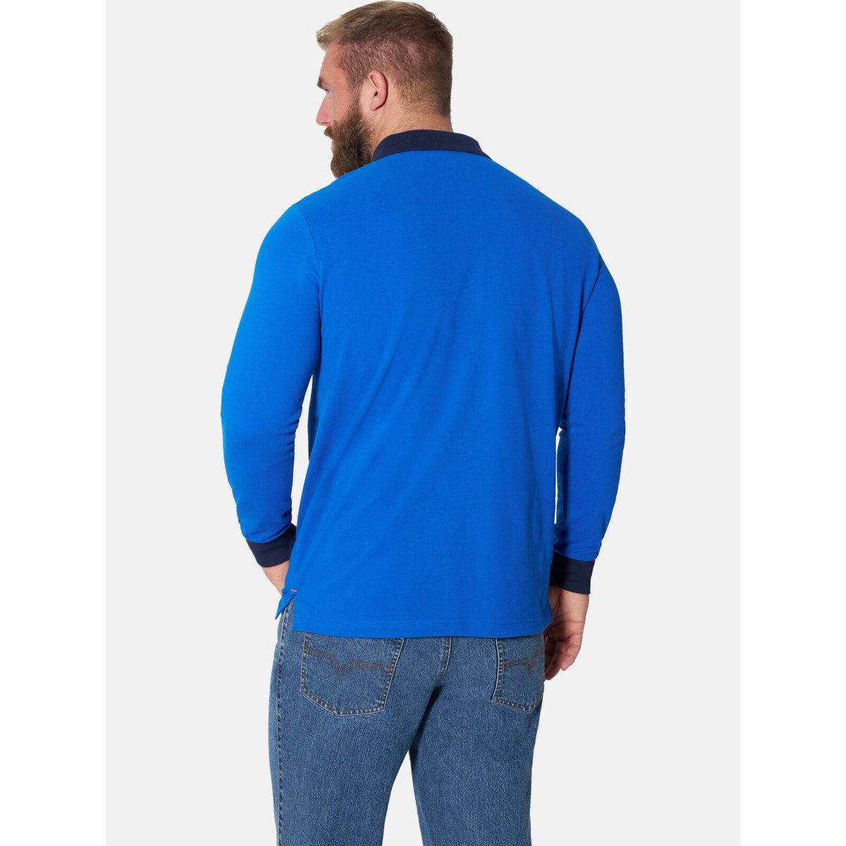 Polo à manches longues JONFINN bleu roi, JAN VANDERSTORM