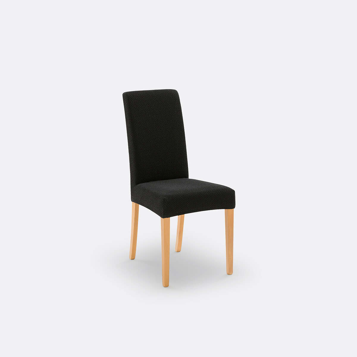 Stretch-Stuhlbezug mit Waffelstruktur AHMIS schwarz, SO'HOME