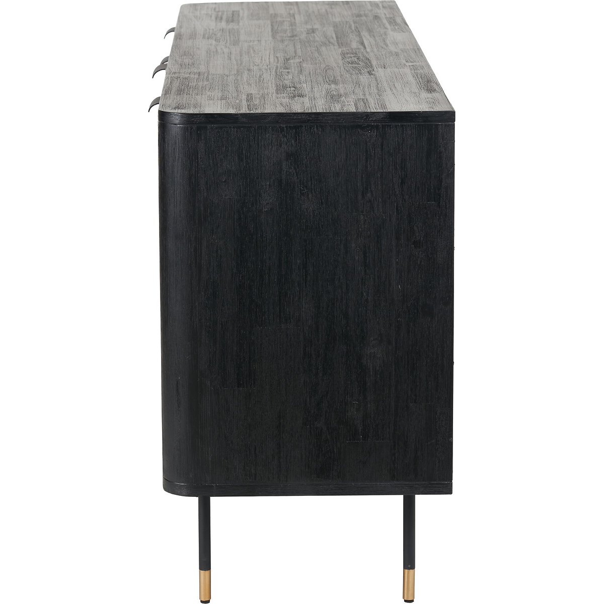 Fenix Acacia Rattan 4 Door Sideboard black/natural, ÉDITÉ