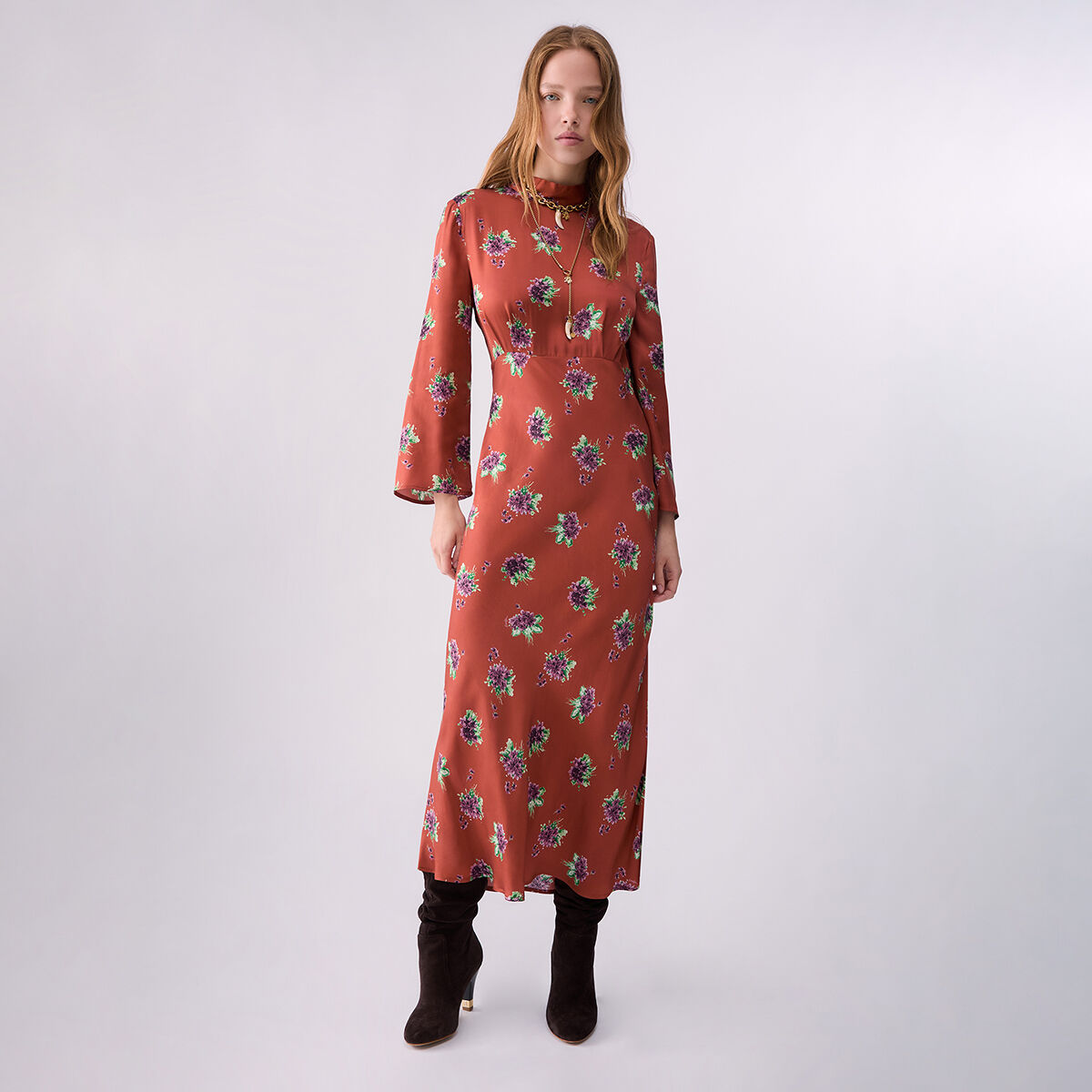 Robe Midi à Fleurs cannelle, LIU JO