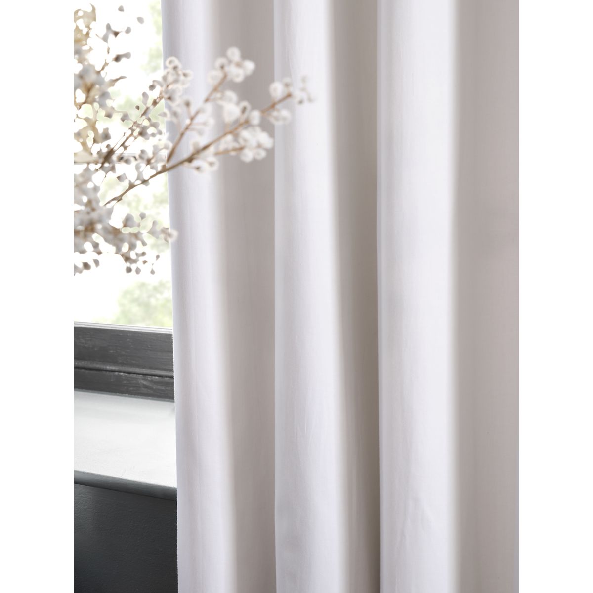 Rideaux occultants/isolants en satin premium blanc, NEXT