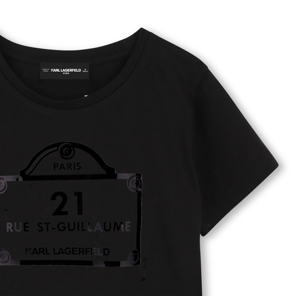 T-shirt avec imprimés black, KARL LAGERFELD KIDS