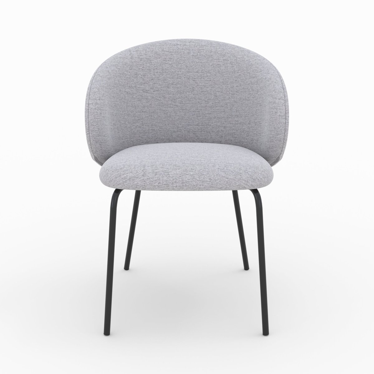 Lot de 2 chaises en tissu et pieds en métal - VICTORIA gris clair, MAISON PAVANE