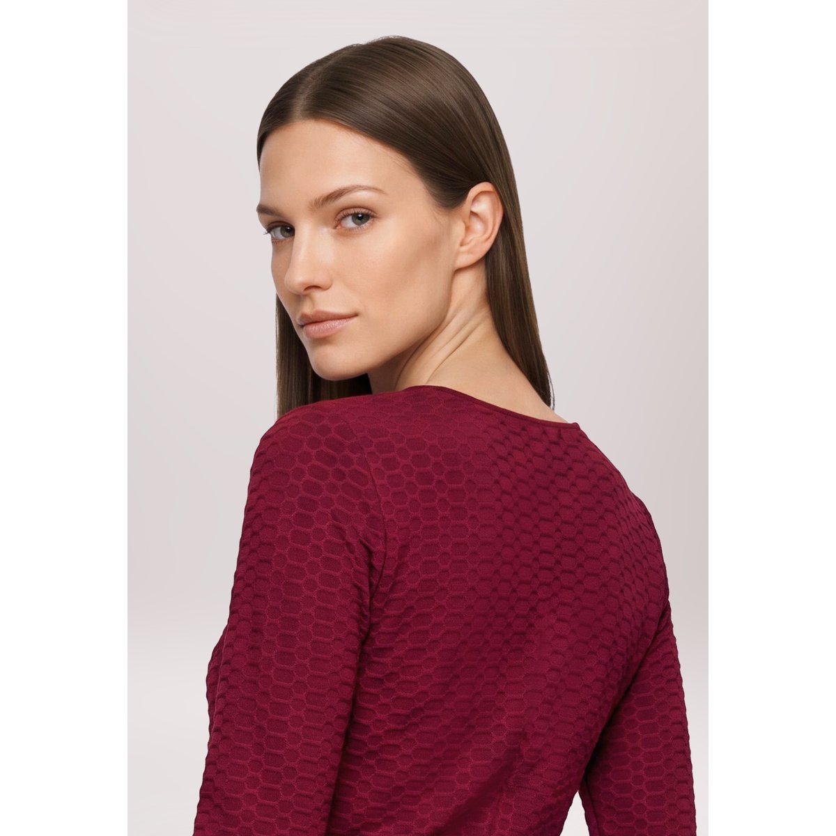 T-shirt basique à encolure ronde maroon banner, BETTY BARCLAY