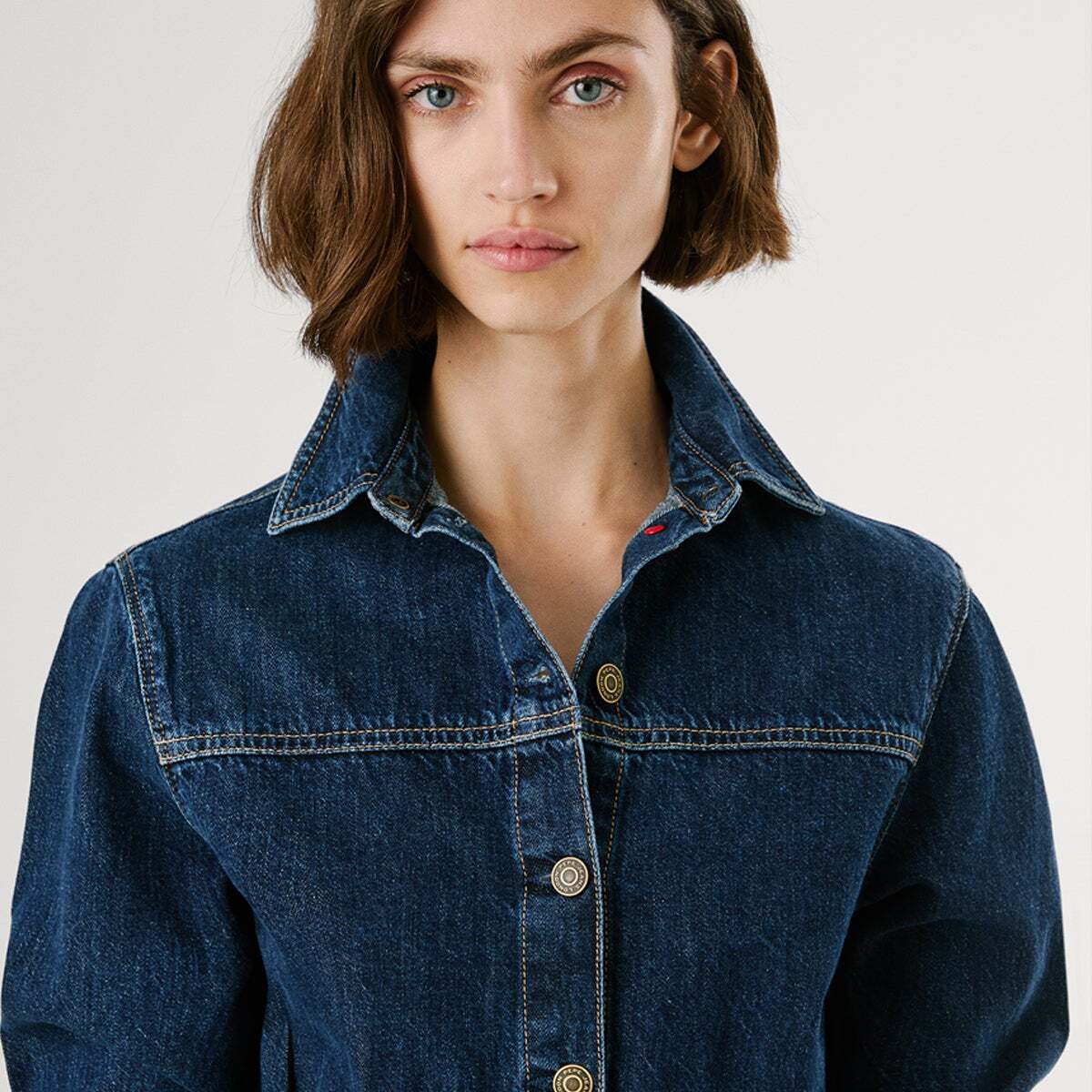 Robe Courte Coupe Regular En Denim 10.5 oz admiral blue rigid den, PEPE JEANS