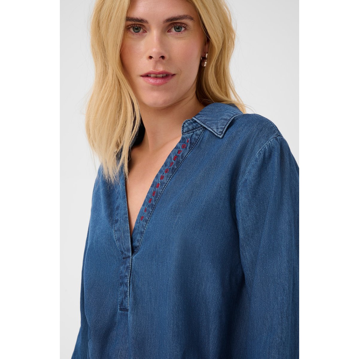 Blouse à manches longues bleu dark blue wash, CULTURE