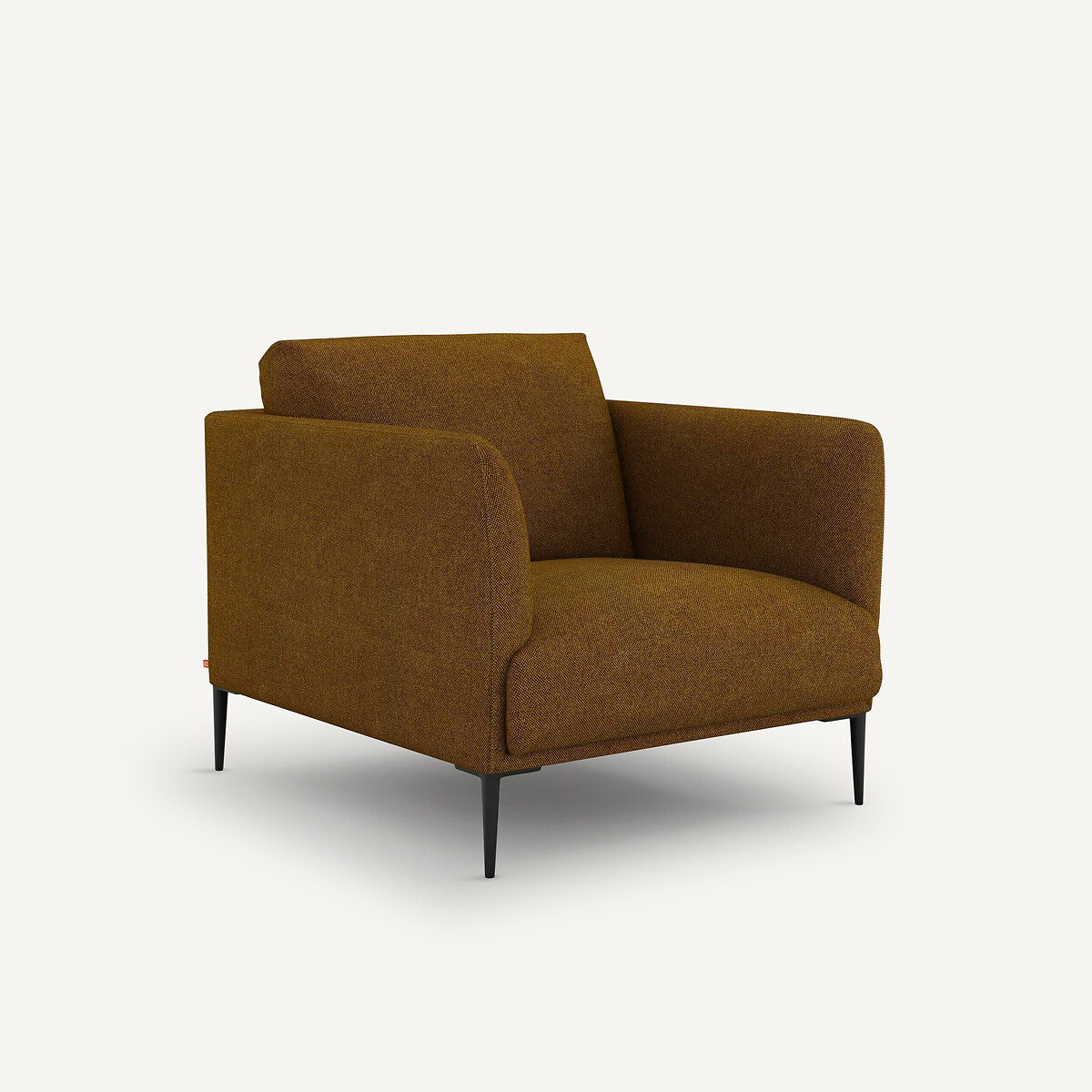 Poltrona in tessuto natté screziato, Oscar, design di Emmanuel Gallina miele d'ambra, AM.PM X EMMANUEL GALLINA