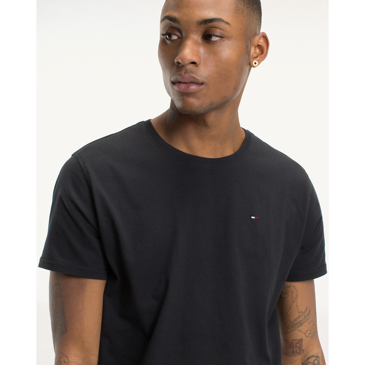 T-shirt Original jersey col rond noir, TOMMY JEANS