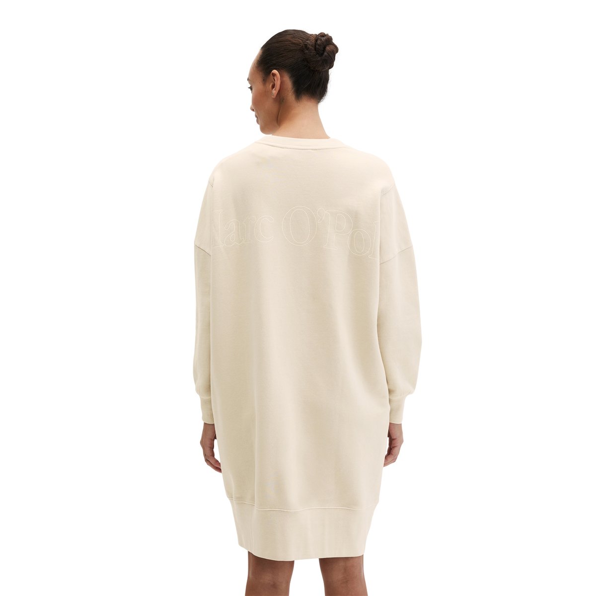 Robe droite en sweat à logo avec du coton recyclé hellgrau, MARC O'POLO