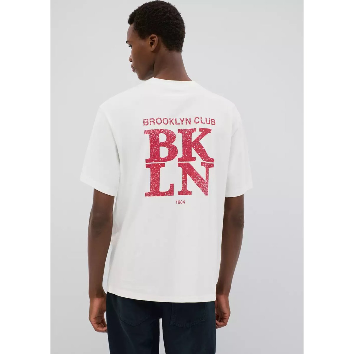T-shirt coton détail imprimé blanc cassé, MANGO TEEN