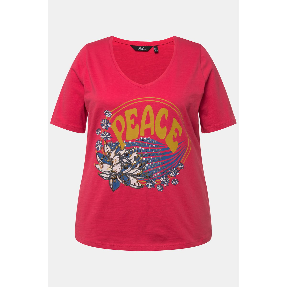 T-shirt à paillettes rose foncé, ULLA POPKEN