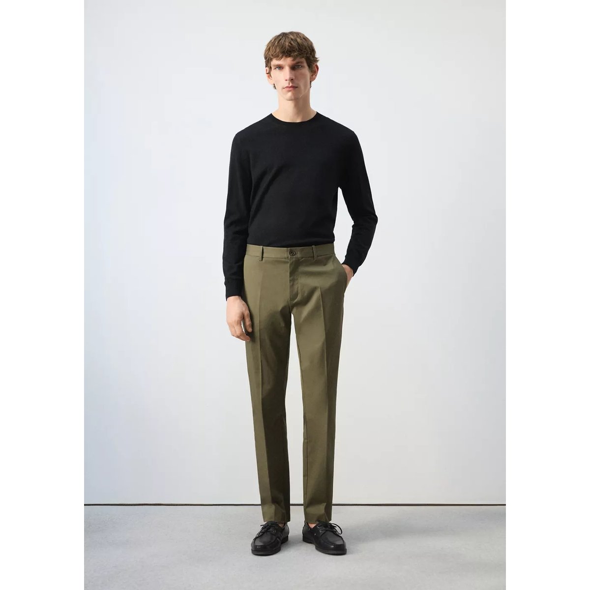 Pantalon Dublino chino slim-fit olive, MANGO MAN