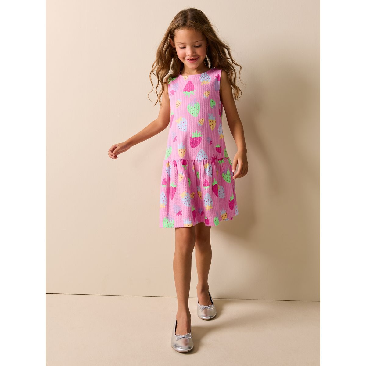 Robe en jersey sans manches fraises roses, NEXT