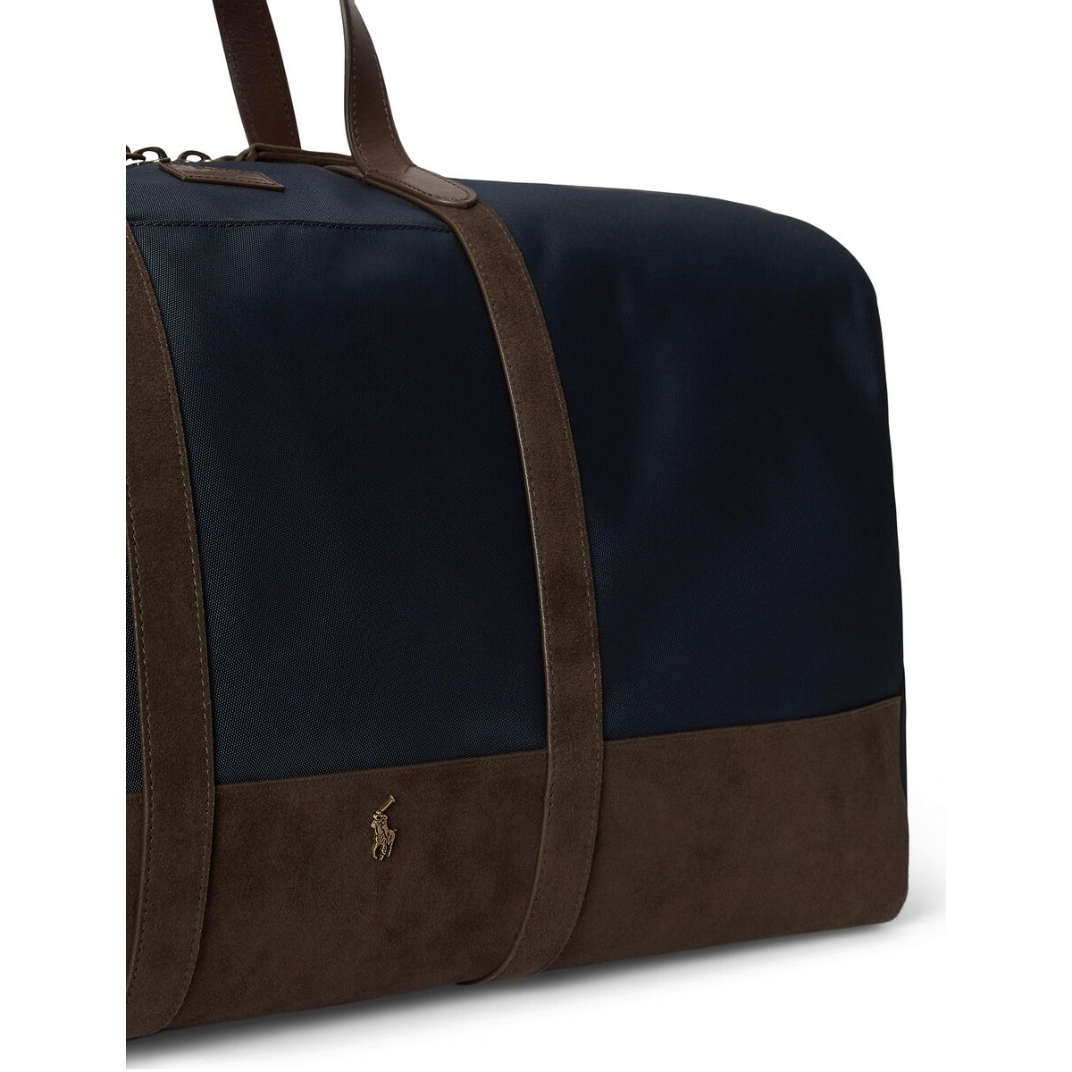 Sac de voyage, avec détails en cuir suédé marine/camel, POLO RALPH LAUREN