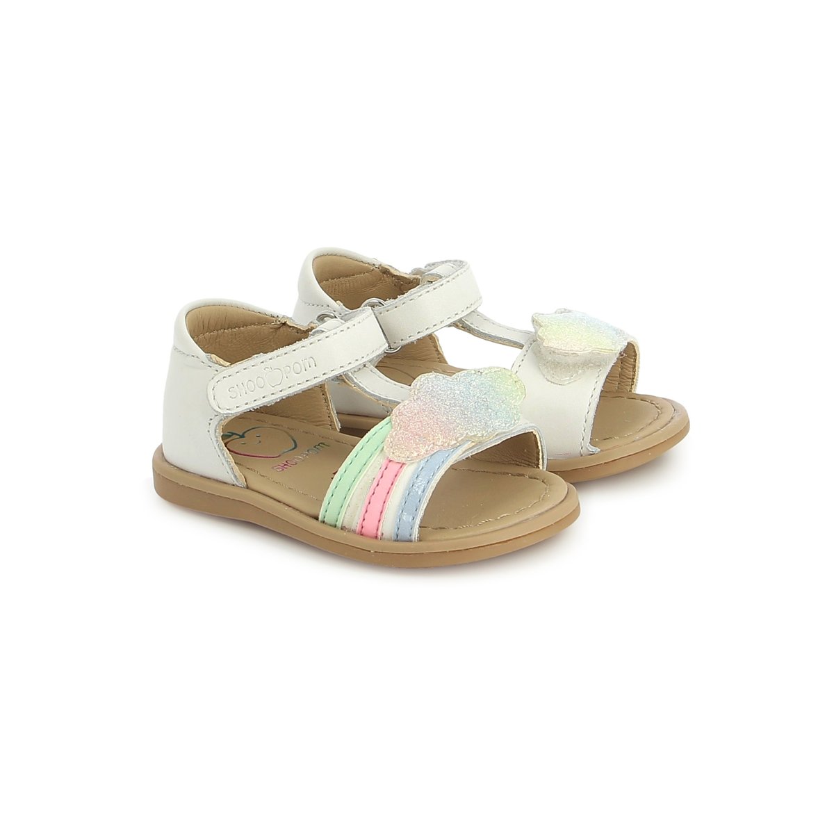 Sandales à scratchs TITY MULTI blanc, SHOO POM