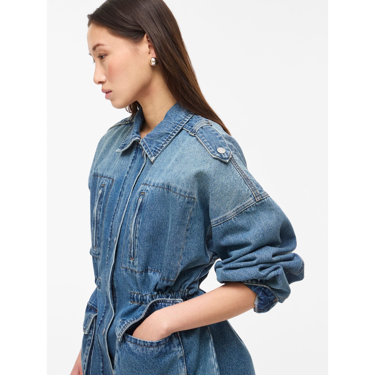 Veste En Jean dark medium blue denim, ROUGE EDIT