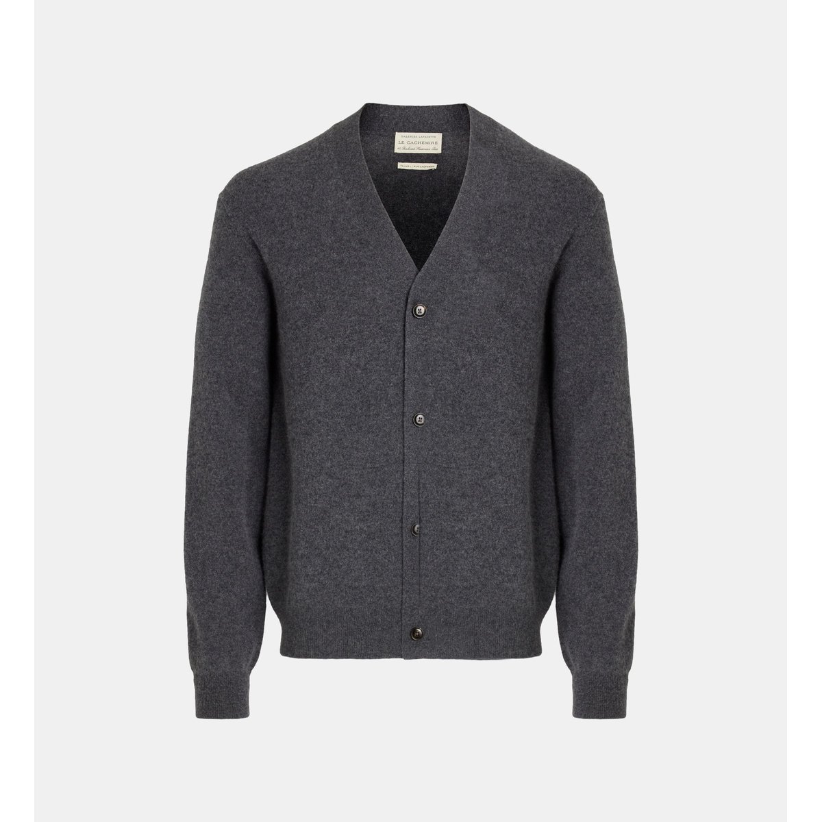 Cardigan droit cachcardi cachemire gris foncé, GALERIES LAFAYETTE