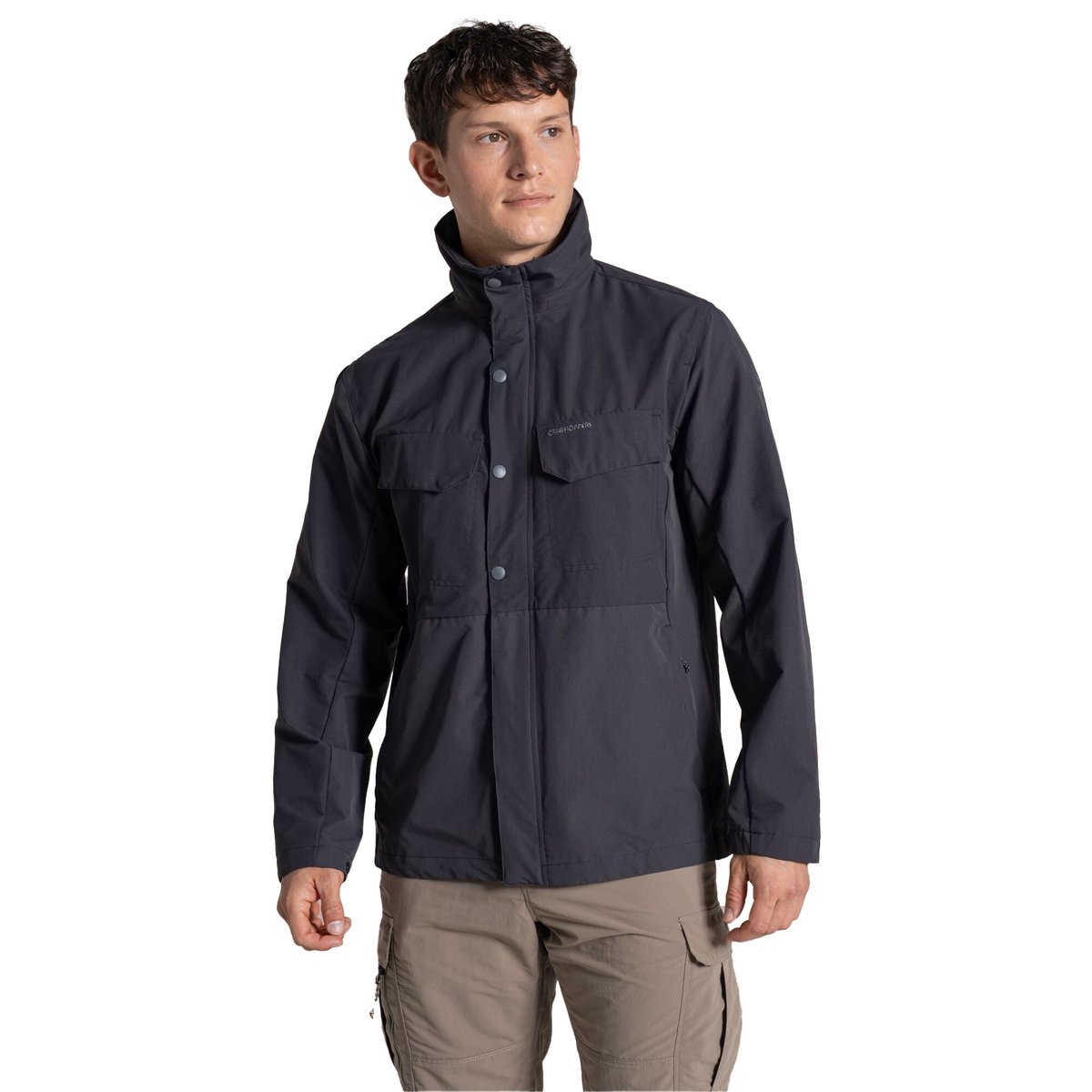 Veste unie à capuche pliable YOUNES anthracite, CRAGHOPPERS