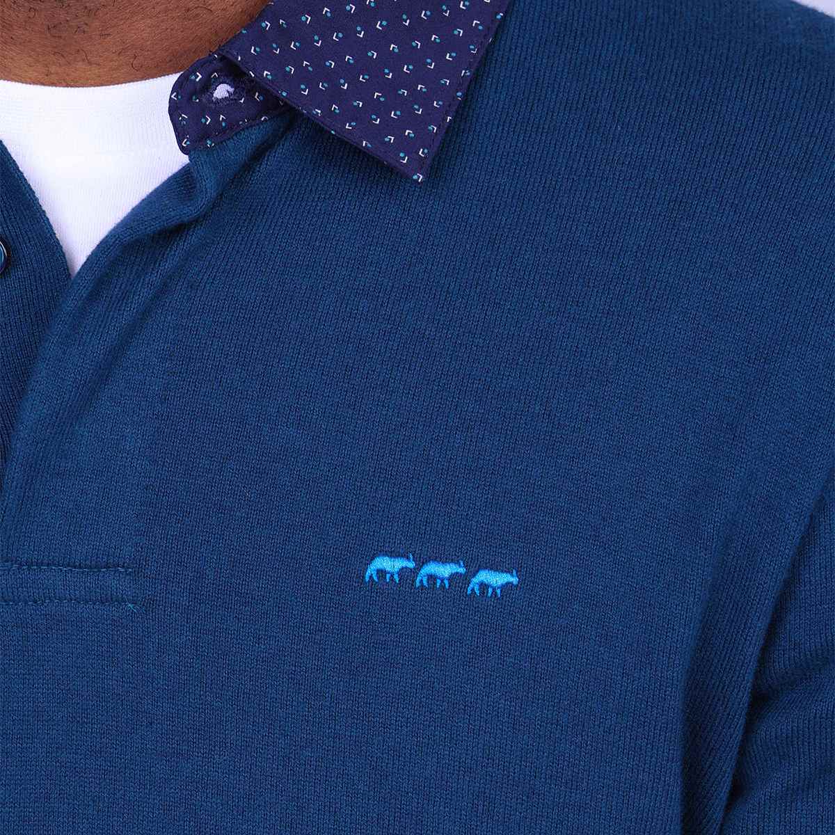 Pull Curtis bleu petrole, MISE AU GREEN