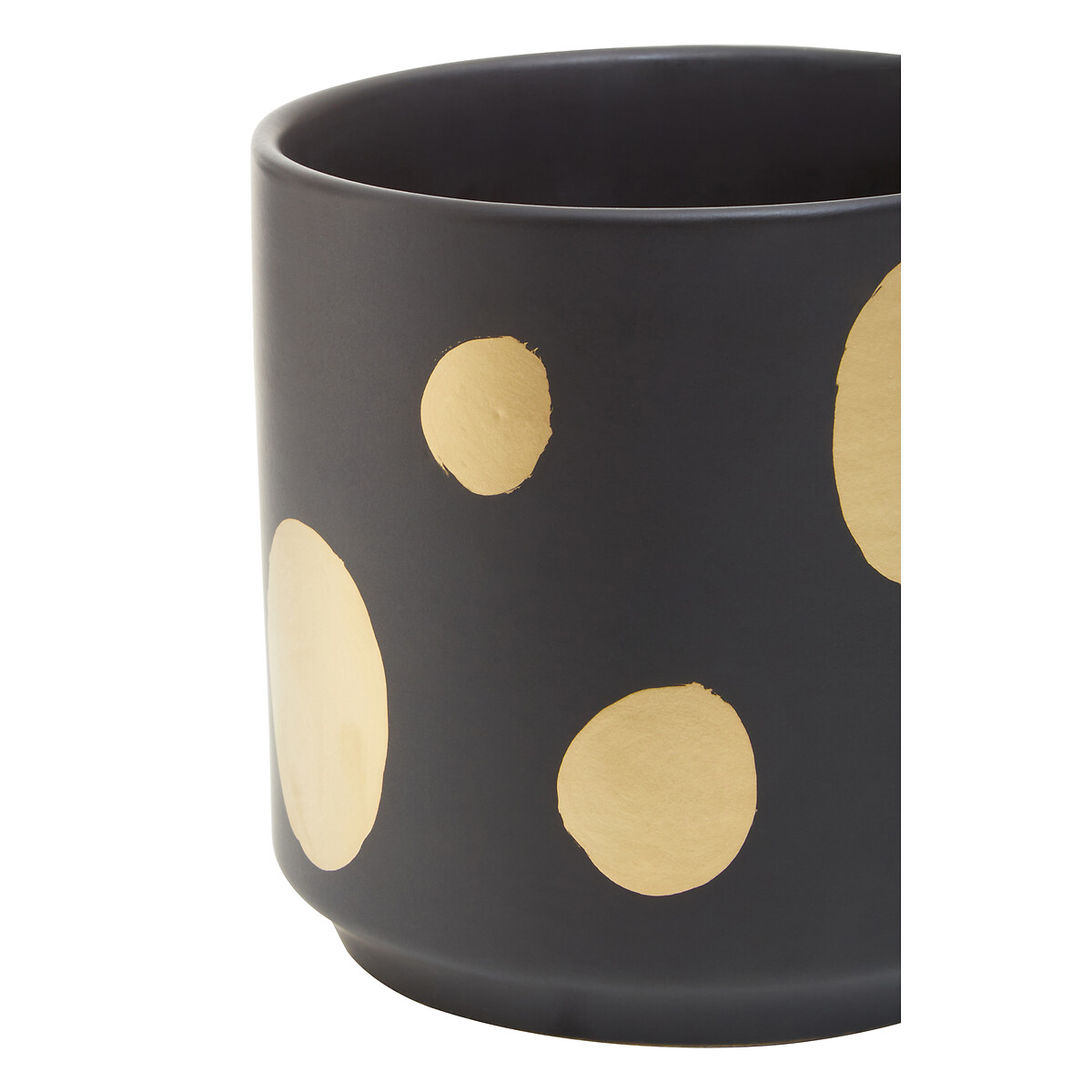 14cm Spotted Ceramic Planter - Black & Gold black, ÉDITÉ