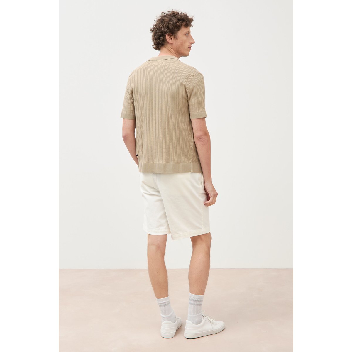 Chemise en coton manches courtes gris, BONOBO