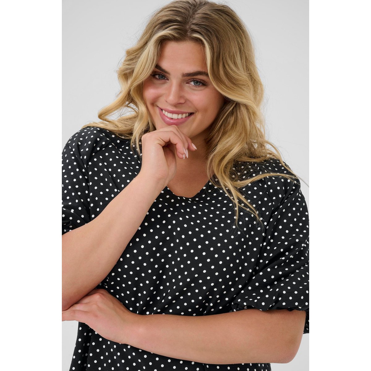 Robe noir/blanc a pois, KAFFE CURVE