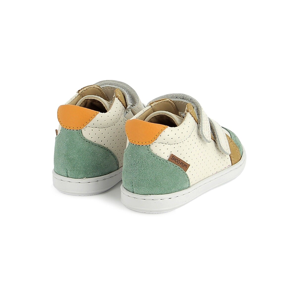 Baskets montantes à scratchs BOUBA BOX EASY blanc/marron, SHOO POM