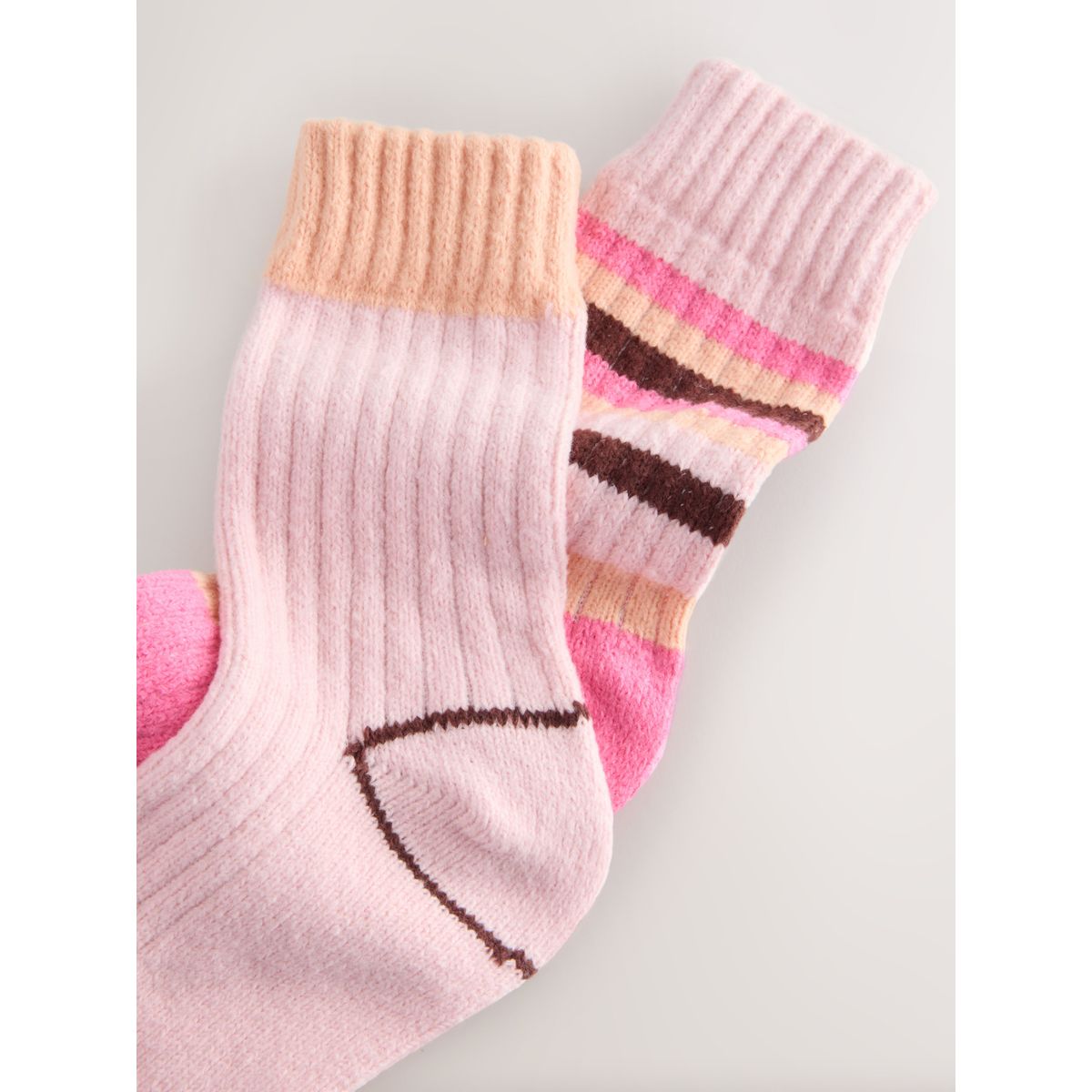 Chaussettes très confortables, 2 paires rayures multicolores, NEXT