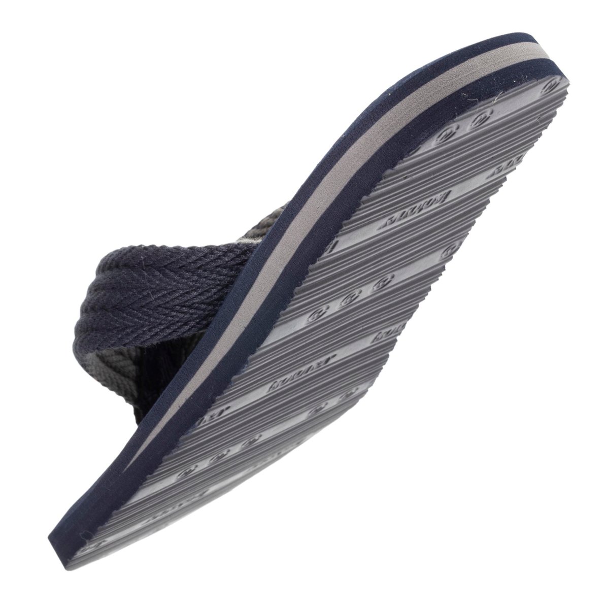 Tongs tige corde large et semelle bicolore bleu, ISOTONER