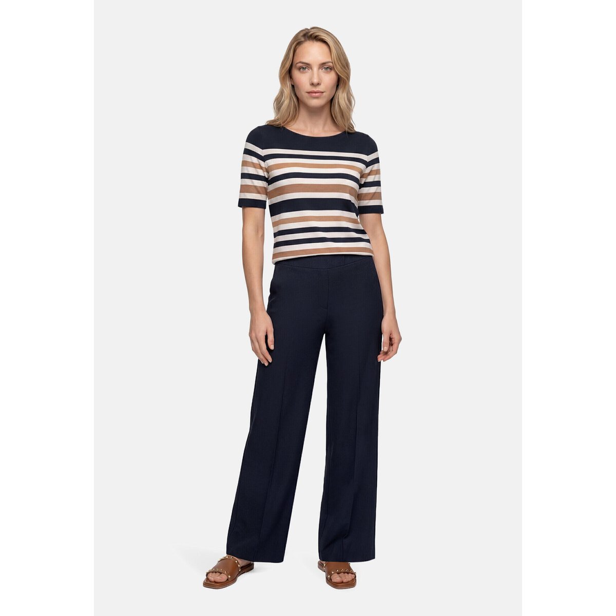 T-shirt basique à encolure bateau dark blue/brown, BETTY BARCLAY