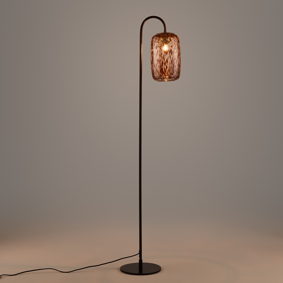 Lampadaire en métal fer et verre ambré, Toleco marron, LA REDOUTE INTERIEURS