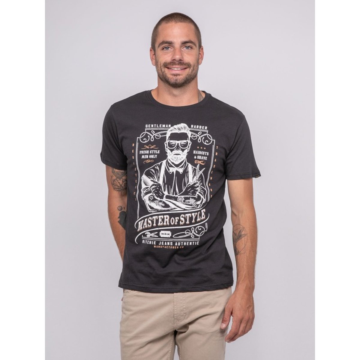 T-shirt Manches Courtes Imprimé Jemil gris, RITCHIE
