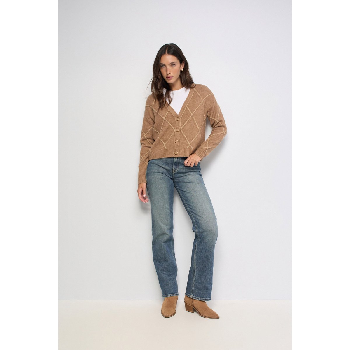 CARDIGAN AVEC Fil textile marron, SALSA JEANS