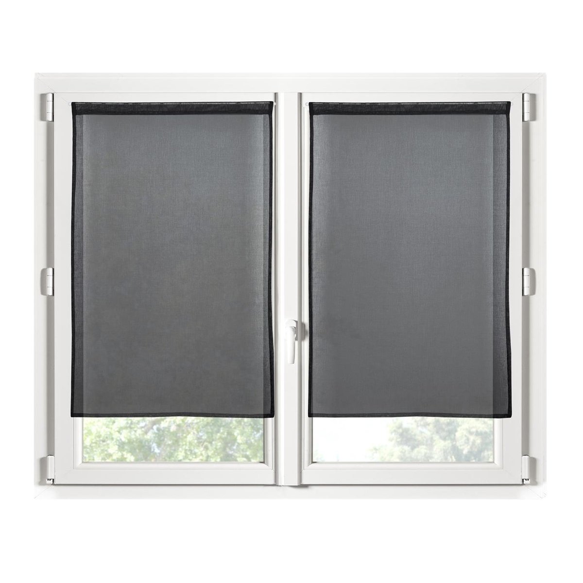 Paire de Rideaux voile uni Brise bise noir, EDEN