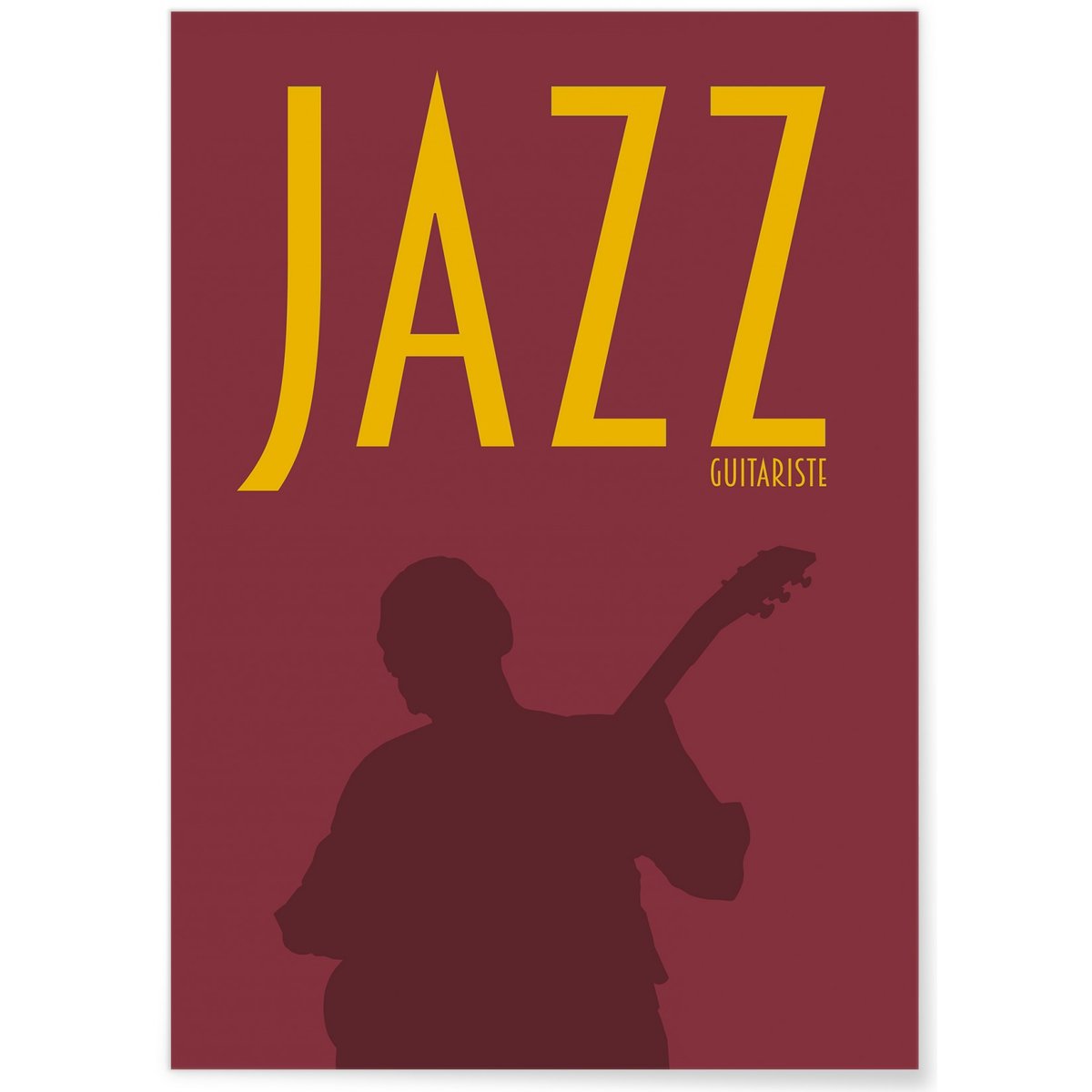 Poster Jazz Guitariste blanc, L'AFFICHERIE