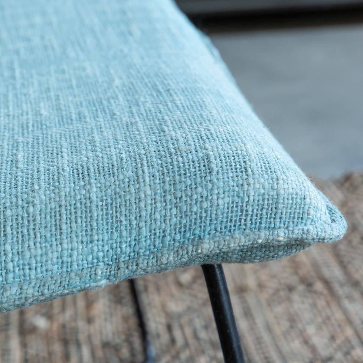 Fauteuil en tissu et métal ISAURE bleu, MADE IN MEUBLES
