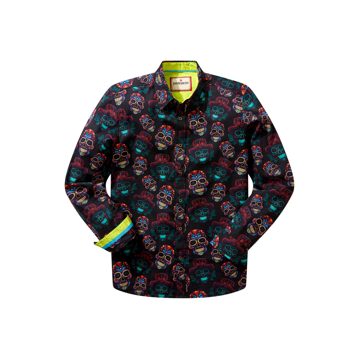 Chemise à imprimé crânes néon noir, JOE BROWNS