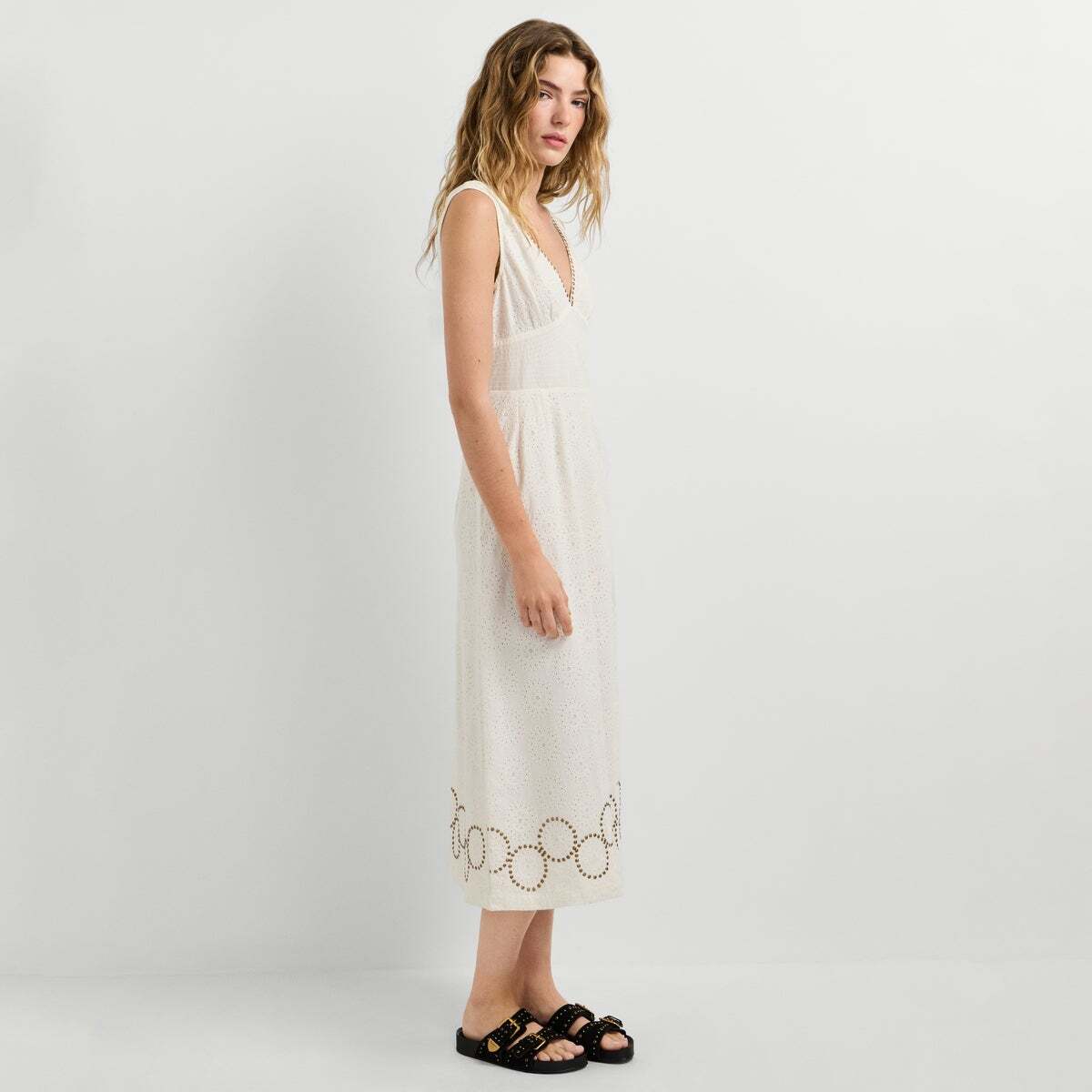 Robe Longue À Détails Ajourés blanc, PEPE JEANS