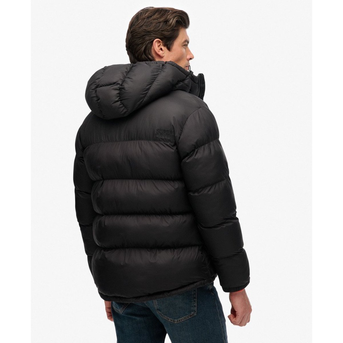 Doudoune Noire à Capuche noir, SUPERDRY