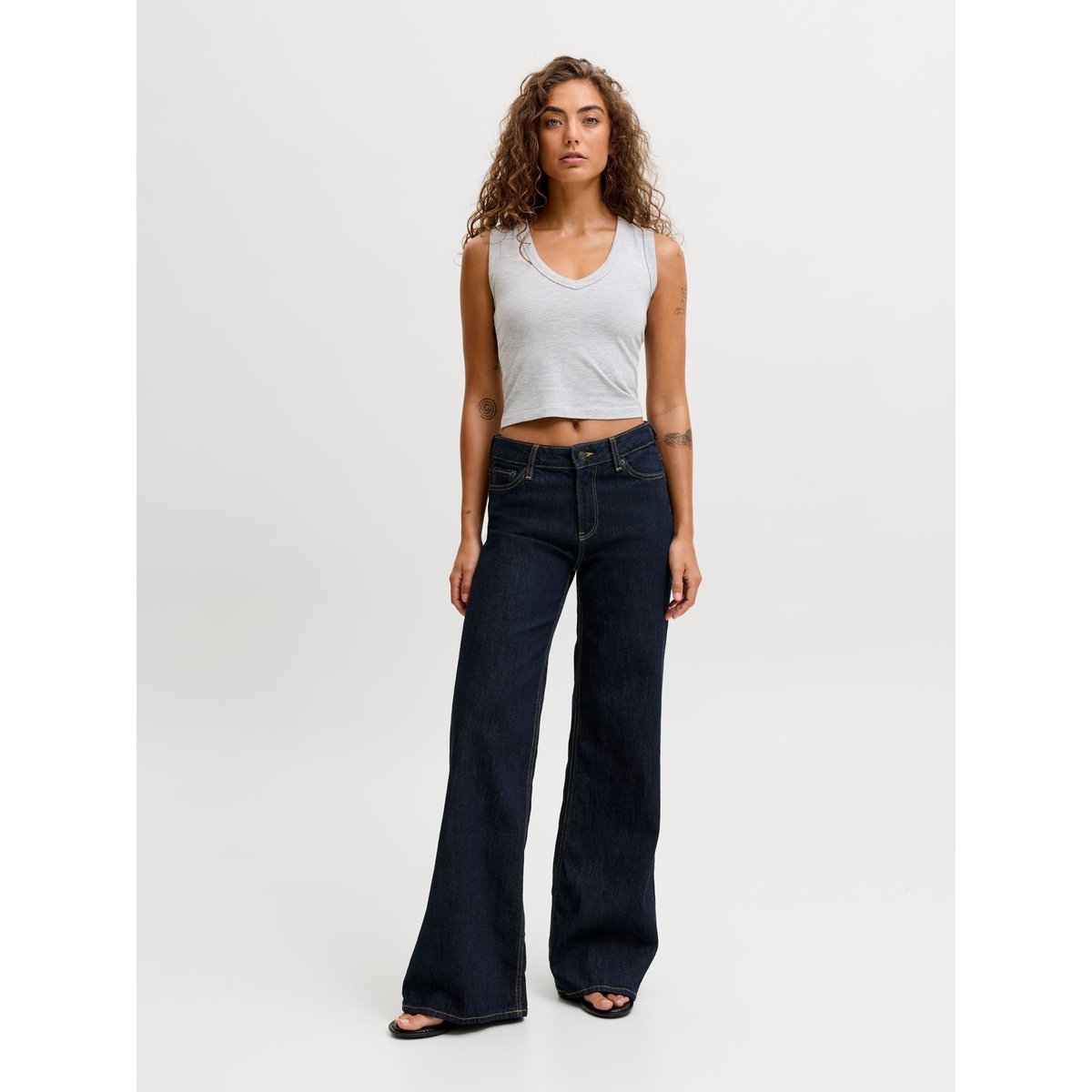 Jean Coupe Évasée dark blue denim, JJXX