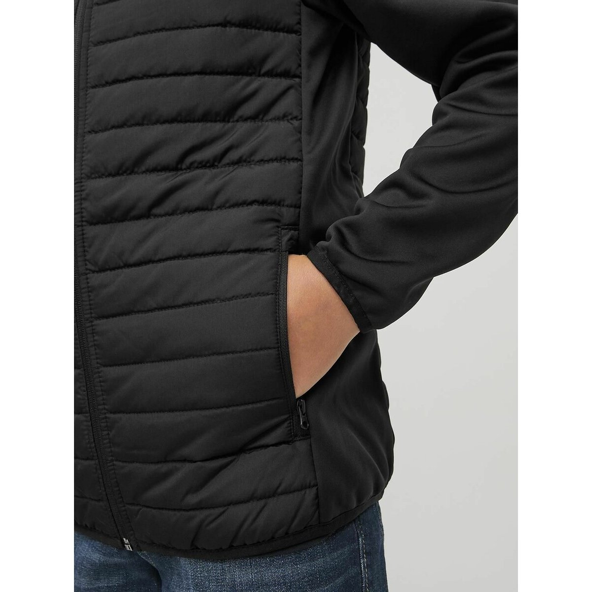 Blouson à capuche noir, JACK & JONES JUNIOR