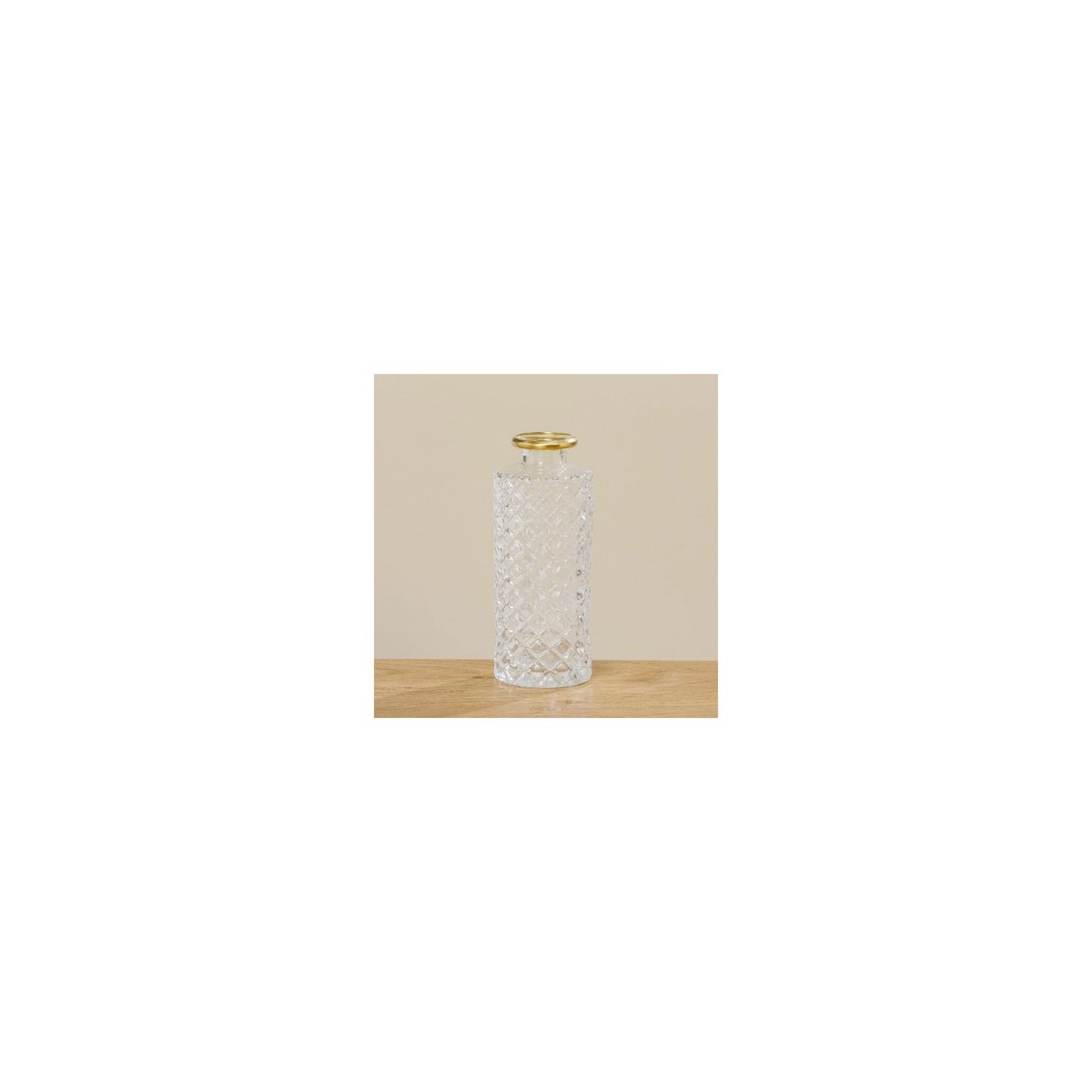 Set de 3 Vases Soliflores en Verre Transparent et Doré - Hauteur 13cm transparent, WADIGA