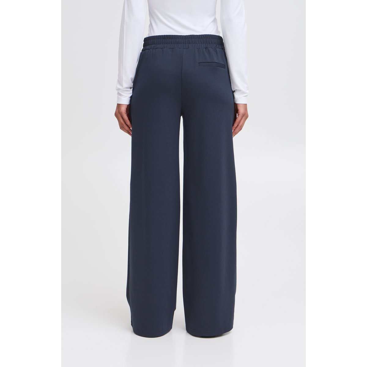 Pantalon coupe droite, jambes larges bleu total eclipse, ICHI